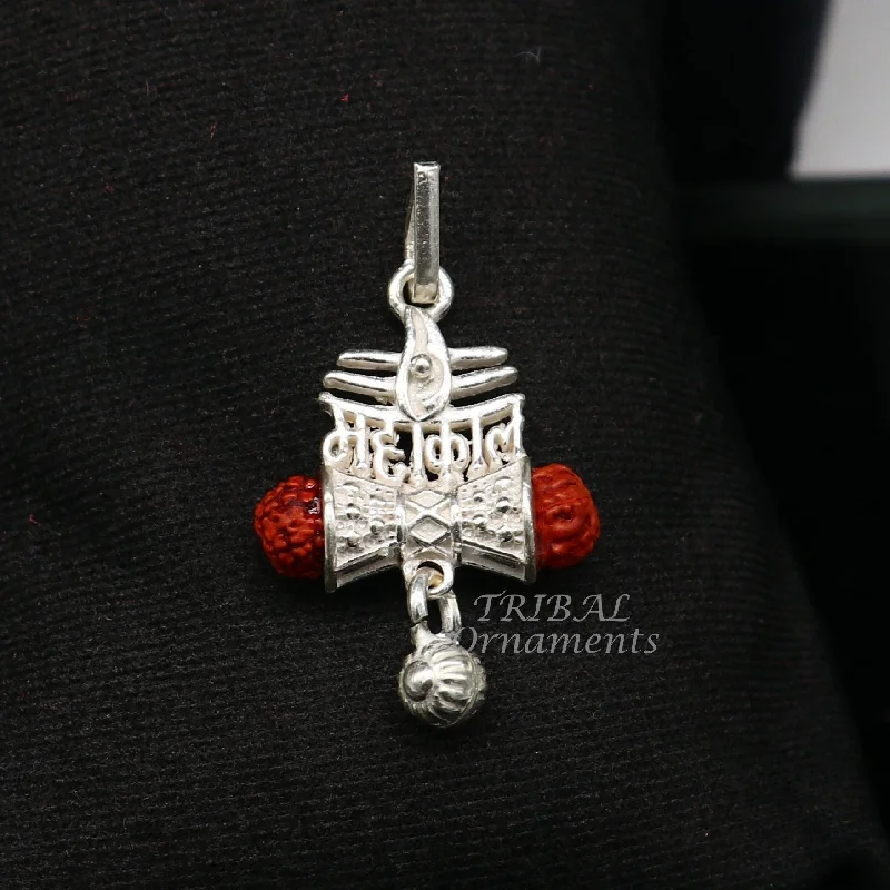 925 sterling silver handmade Lord Shiva Damaru style Mahakal pendant gorgeous hanging drops ,excellent "Mahakal" pendant nsp548