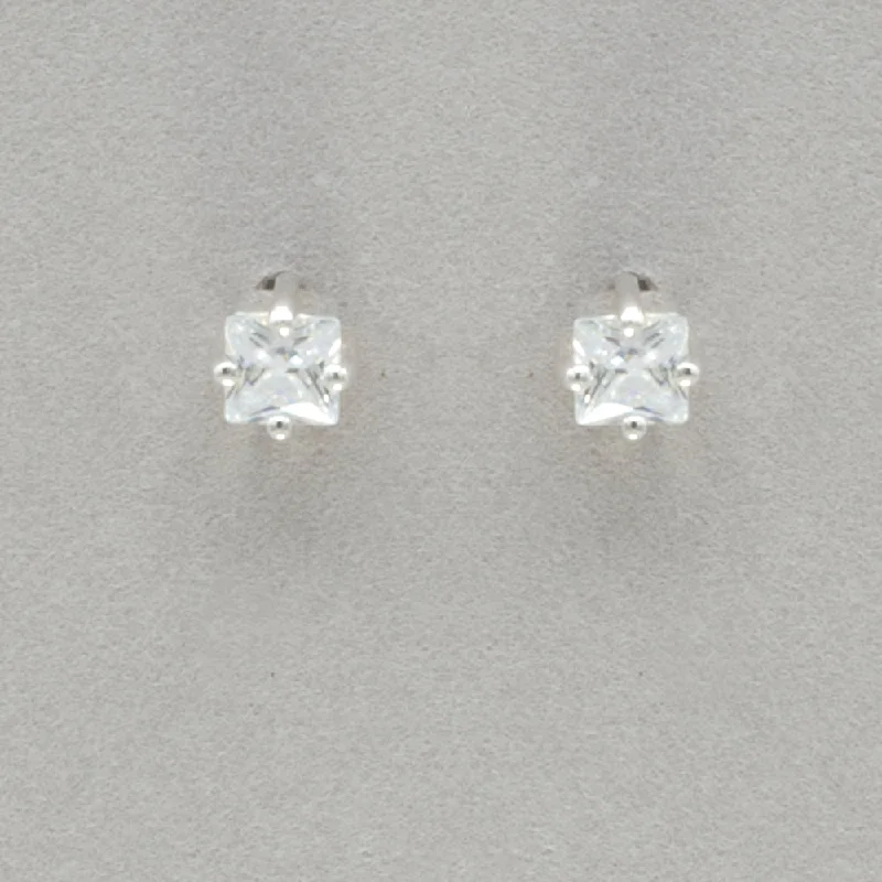 Boma Square Cubic Zirconia Post Earrings