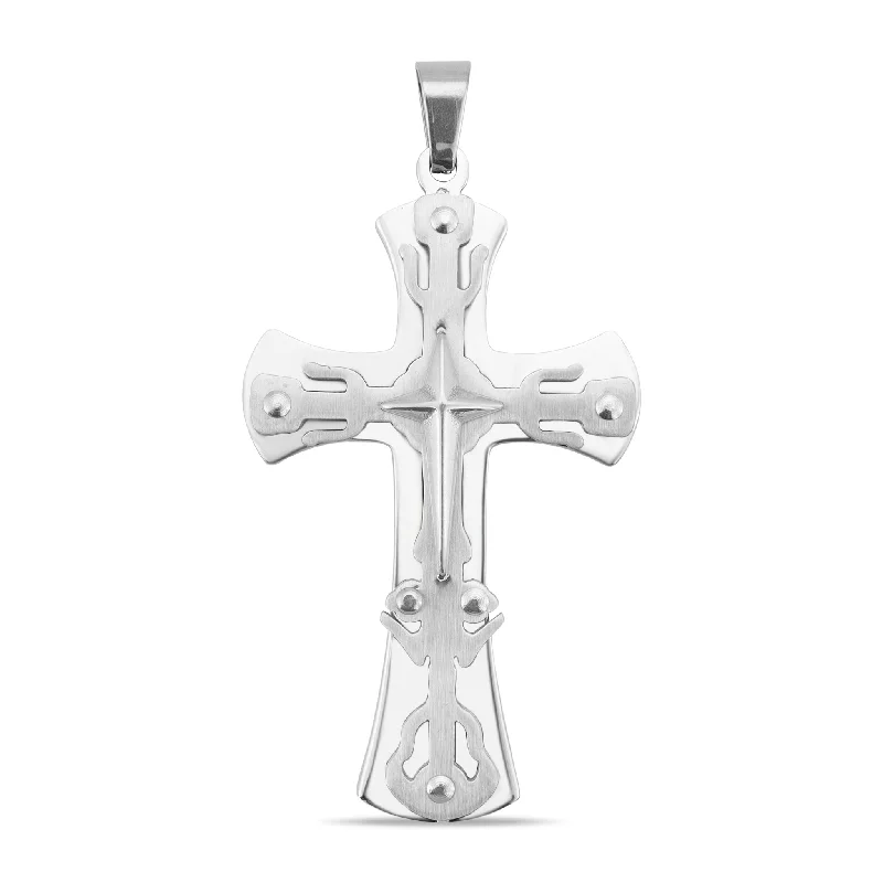 Stainless Steel Star Of Bethlehem Layered Cross Pendant / PDK0218