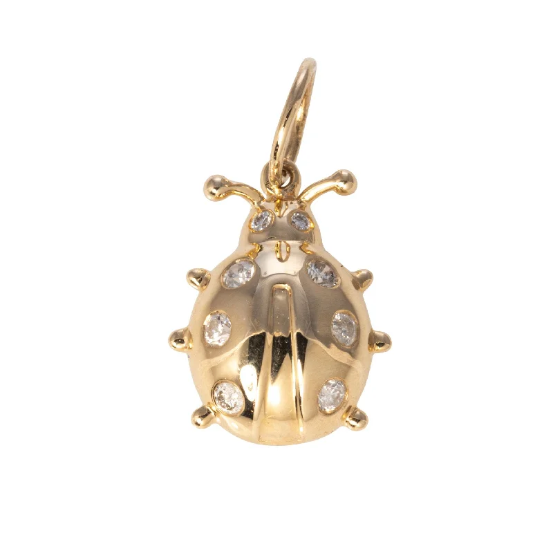 Diamond 14K Yellow Gold Ladybug Charm