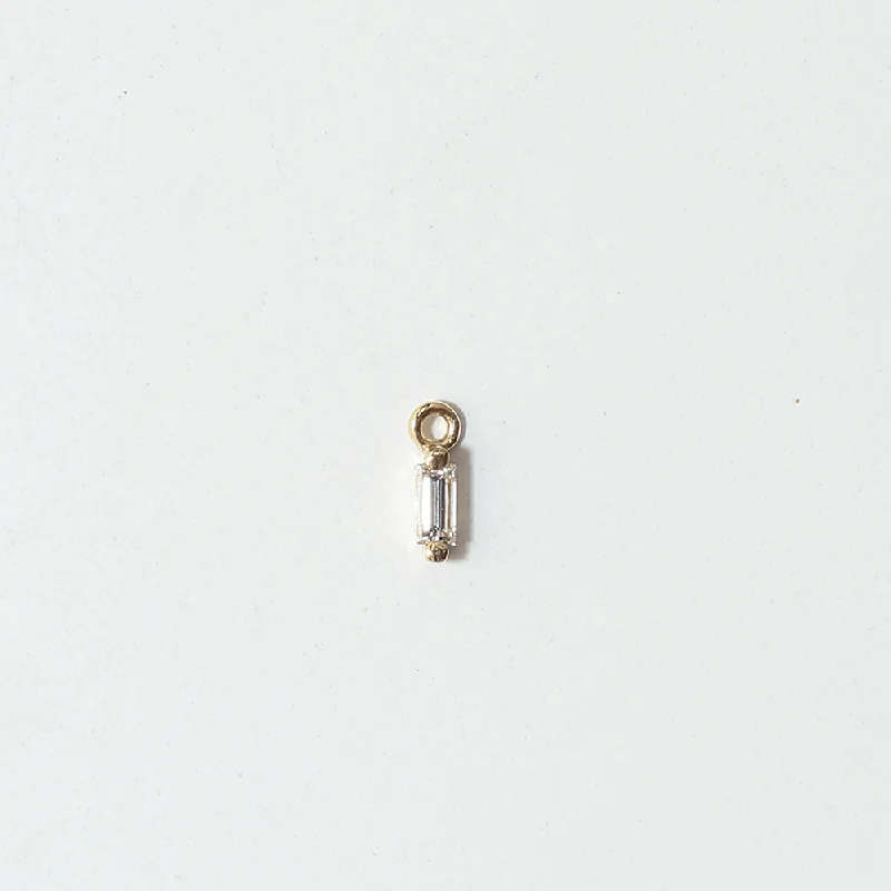 DIAMOND BAGUETTE CHARM | 14K YELLOW GOLD & WHITE DIAMOND