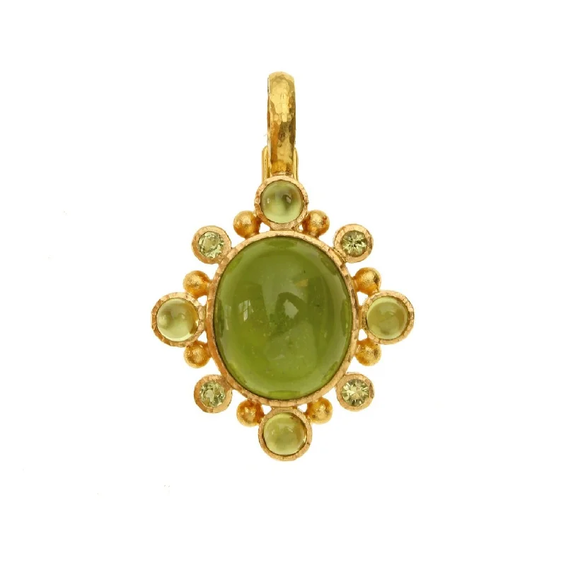 Elizabeth Locke Oval Peridot Pendant