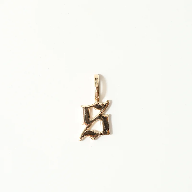 GOTHIC LETTER CHARM | 14K YELLOW GOLD