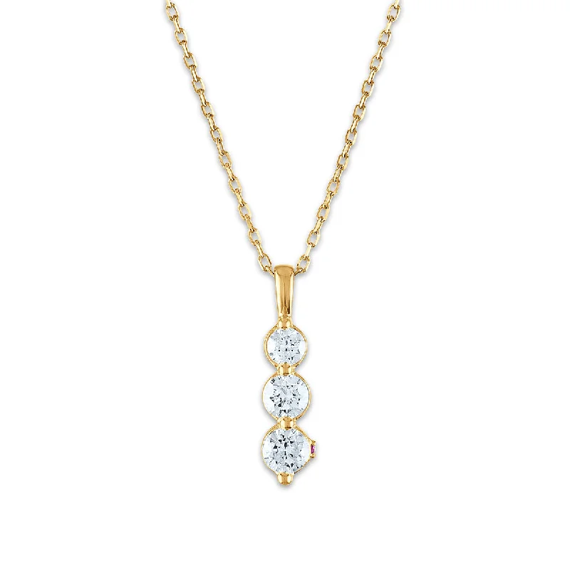 LoveSong EcoLove 3/4 CTW Lab Grown Diamond Three Stone 18-inch Pendant in 10KT Yellow Gold