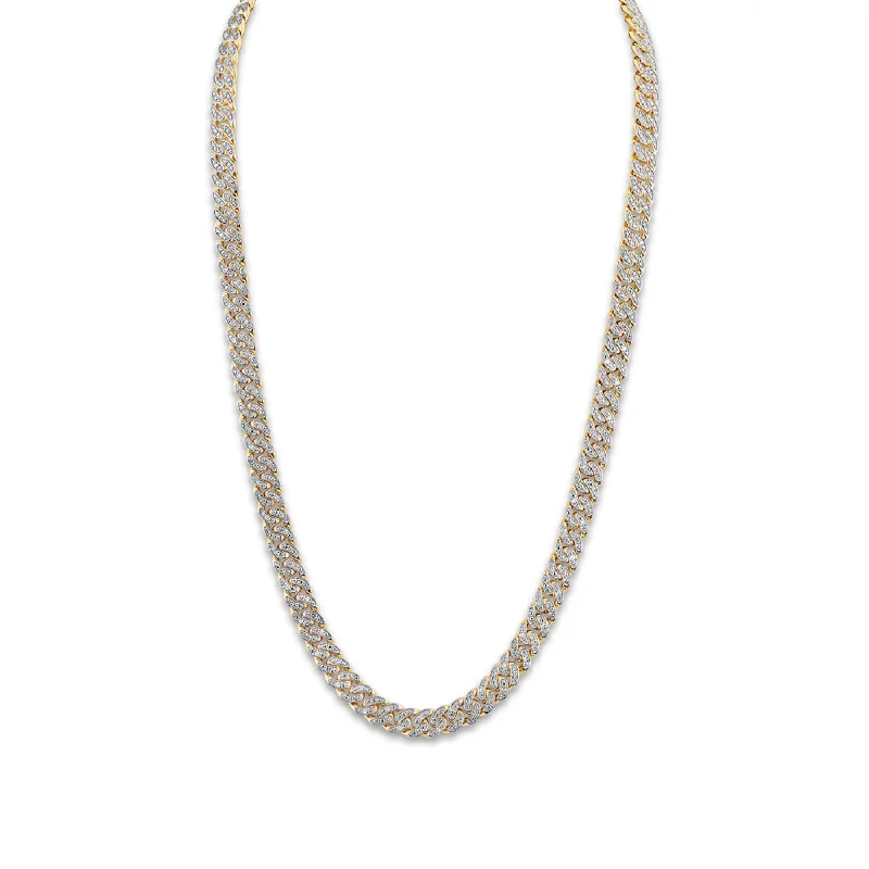 Luxe Layers 1 CTW Diamond Cuban Link 24-inch Chain in Yellow Gold Plated Sterling Silver, sub_class:SC2519-Gold Plated Silver Chain