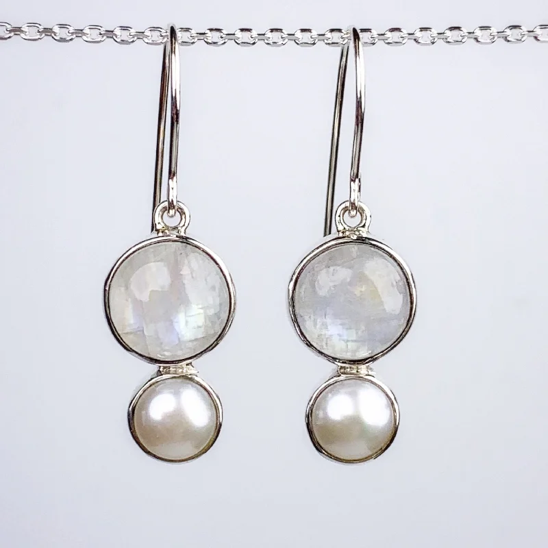 Moonstone and Pearl Earrings