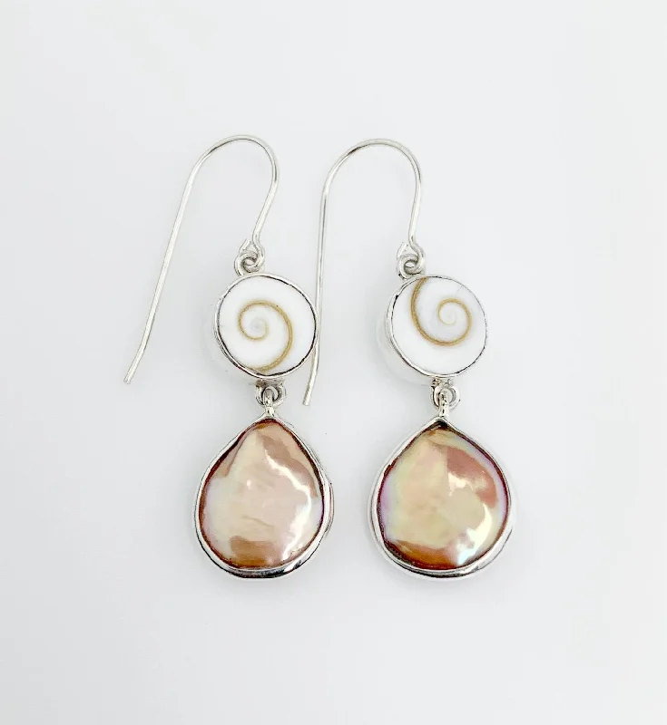 SHIVA SHELL & PEACH PEARL DROP