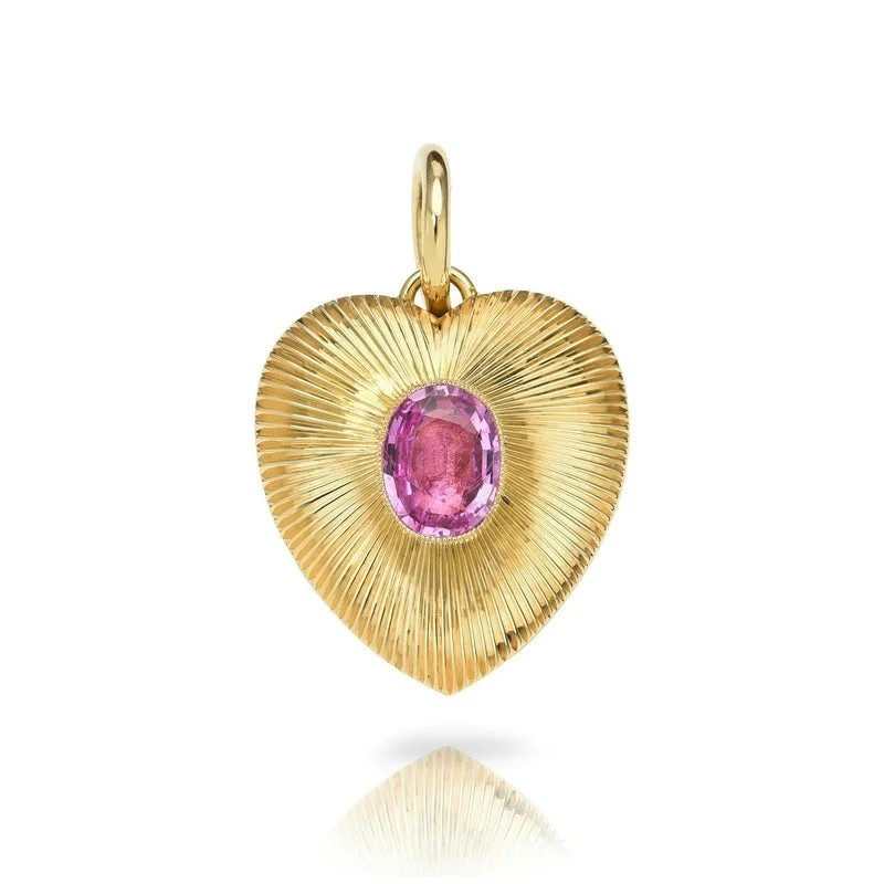 Single Stone Pink Sapphire Small Valentina Pendant