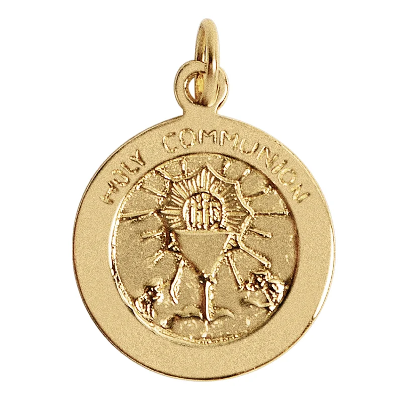 Sterling Silver 18K Gold PVD Coated "Holy Communion" Pendant / SSP0182