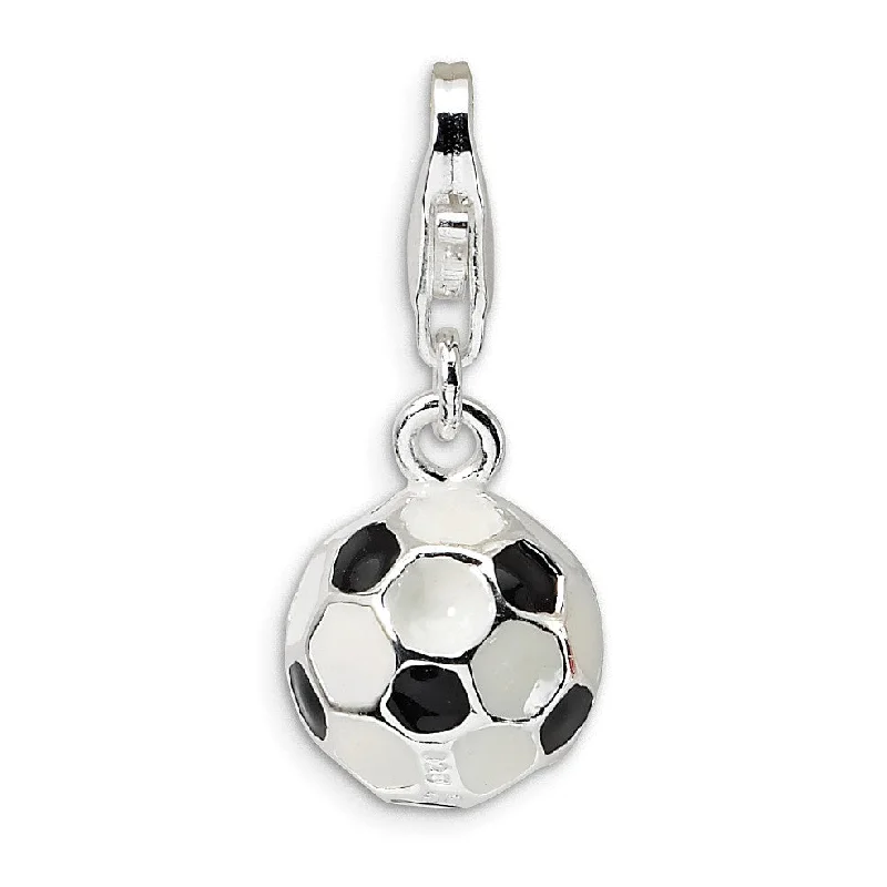 Sterling Silver 31X9MM Soccer Ball Charm