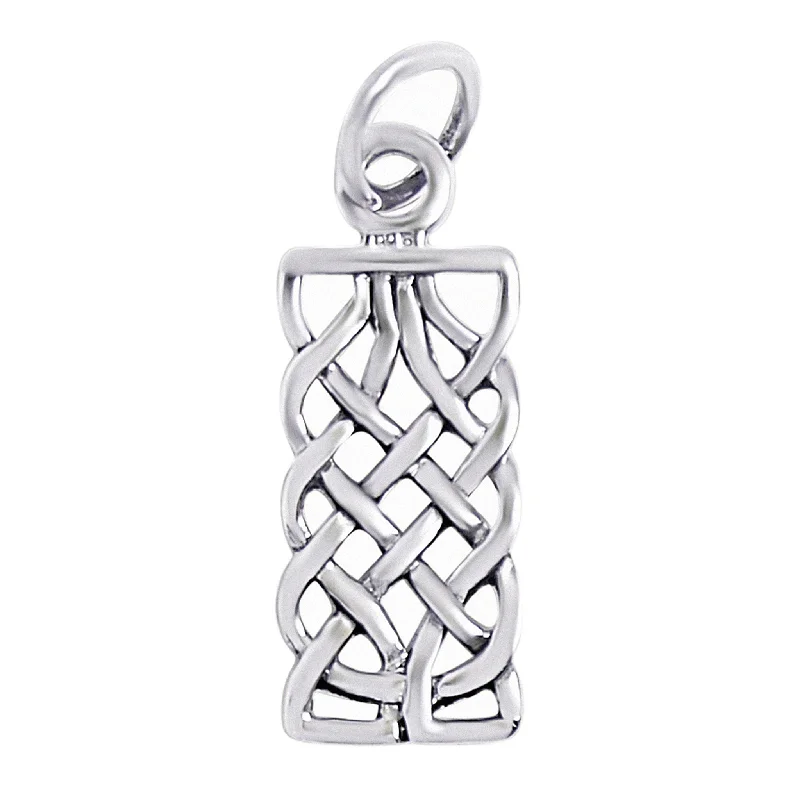 Sterling Silver Celtic Knot Rectangle Pendant / SSP0025