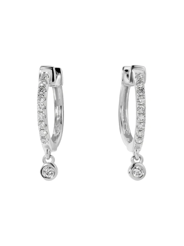 The Diana Diamond Hoops- Silver