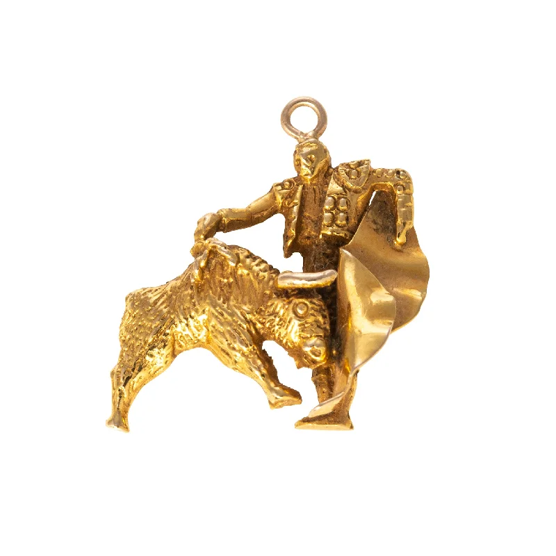 Vintage 14K Gold Bull Matador Charm