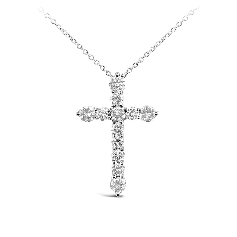 White Gold Diamond Cross Pendant