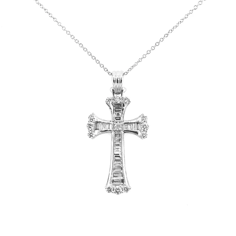 White Gold Diamond Cross Pendant