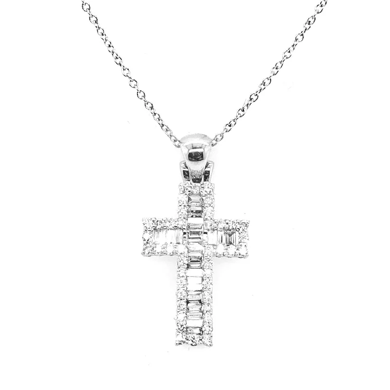 White Gold Diamond Cross Pendant