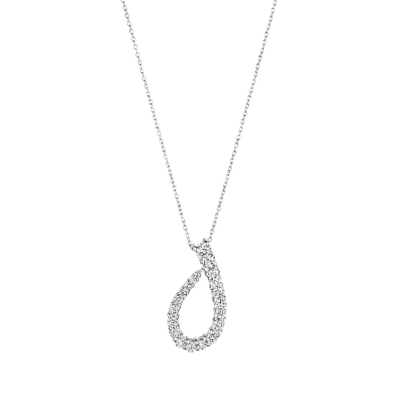 Sabel Collection White Gold Pear Swirl Diamond Pendant