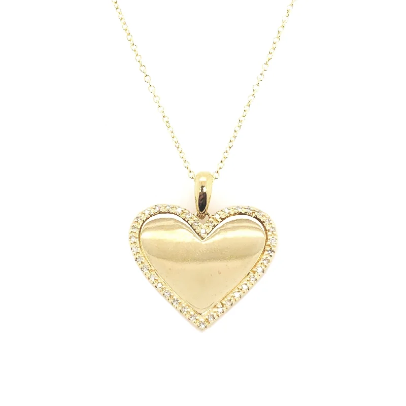 Yellow Gold Diamond Heart Necklace