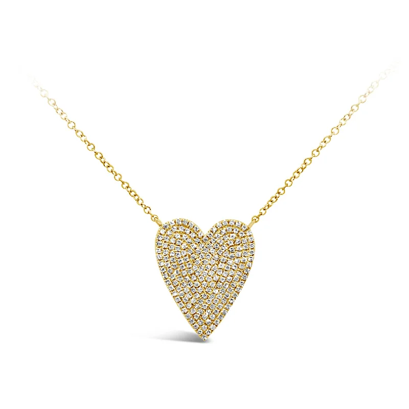 Yellow Gold Diamond Heart Necklace