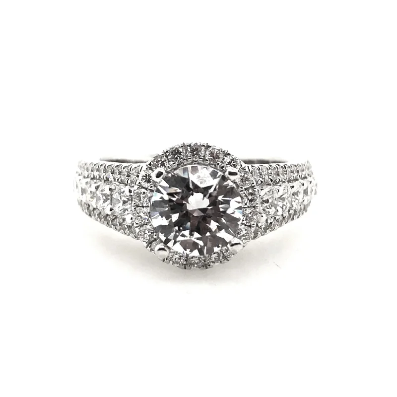 White Gold Halo Engagement Ring