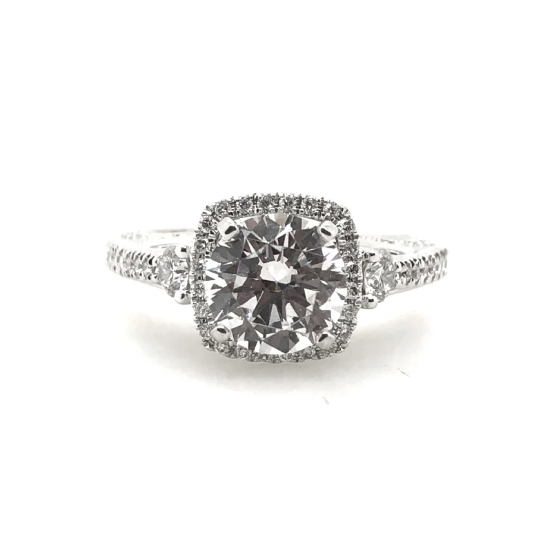 White Gold Halo Engagement Ring