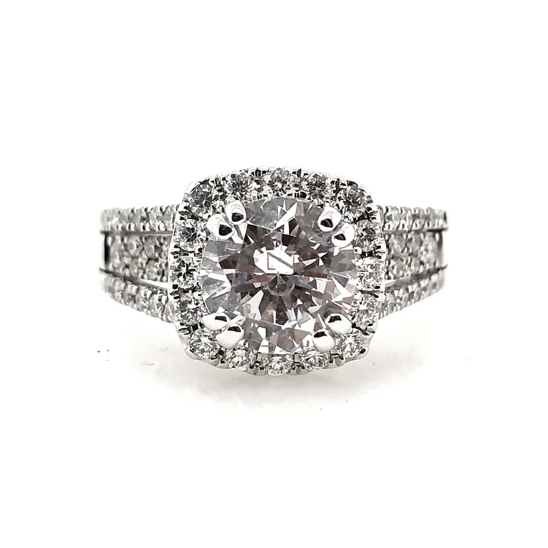 White Gold Halo Engagement Ring