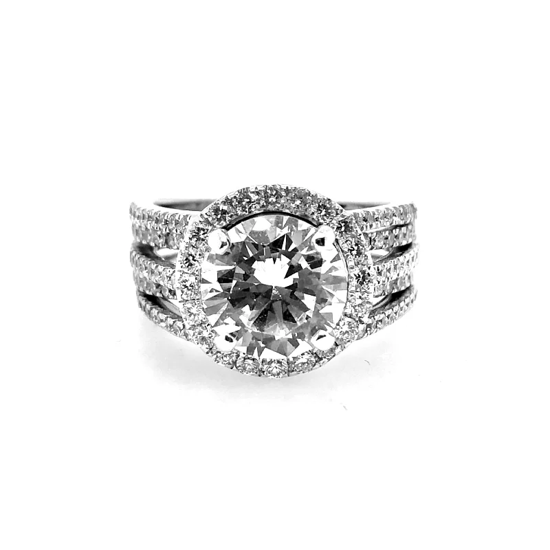 White Gold Halo Engagement Ring