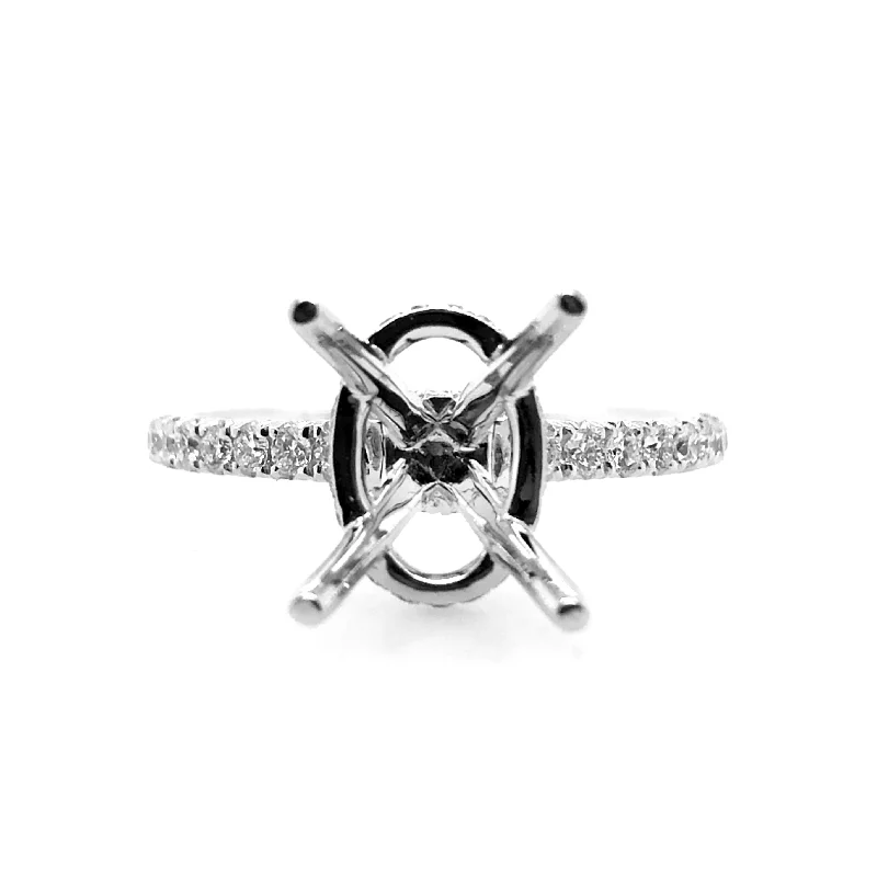 White Gold Halo Engagement Ring