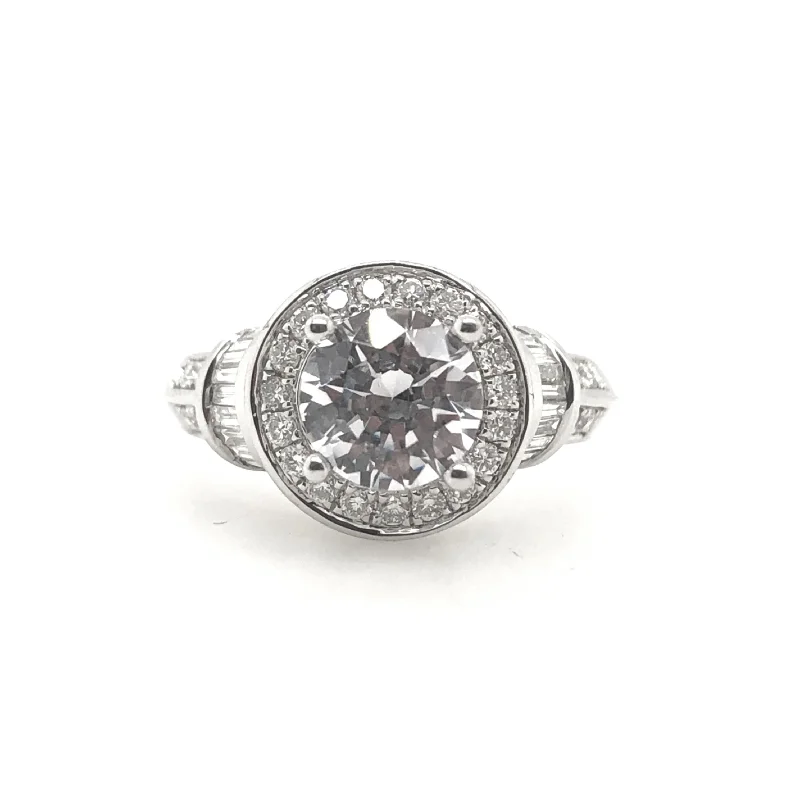 White Gold Halo Engagement Ring