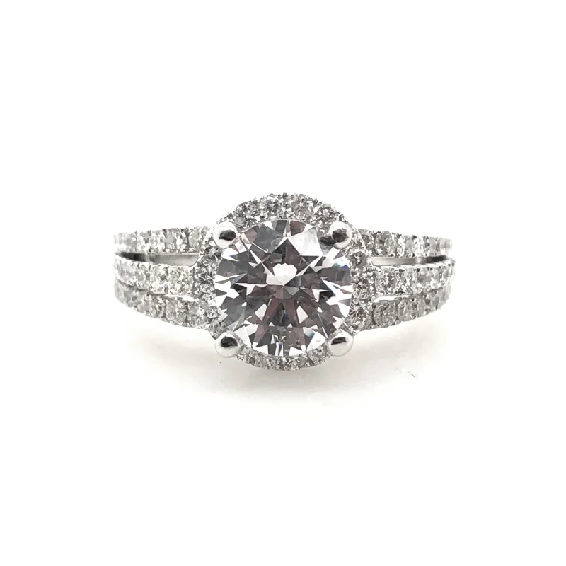 White Gold Halo Engagement Ring