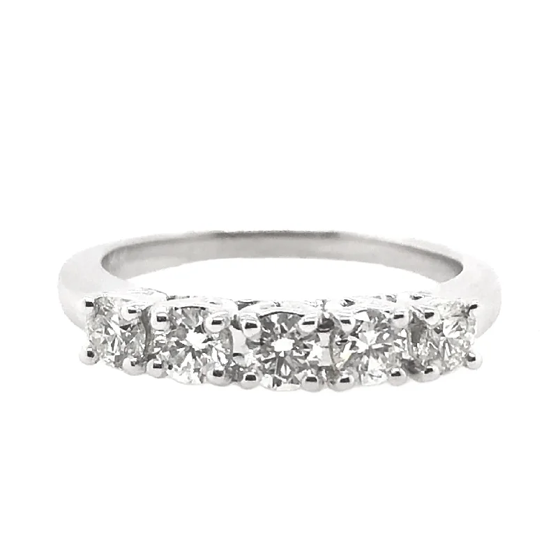 Forevermark White Gold Five Stone Diamond Band