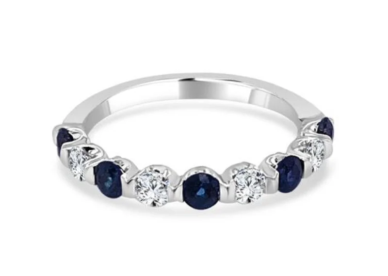 IMAGINE Sapphire and Diamnod Wedding Band