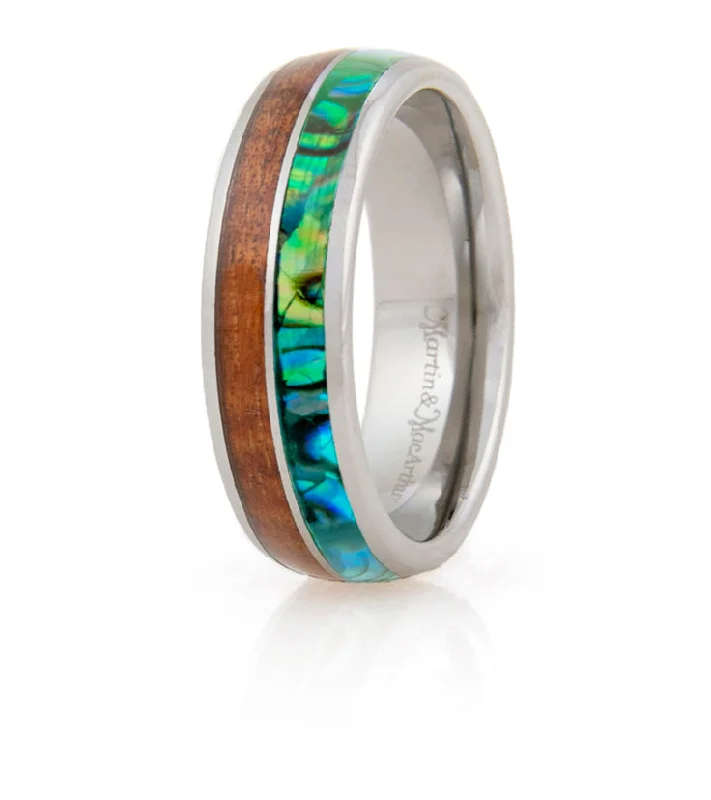 Koa Eternity Ring - Pau'a Stripe