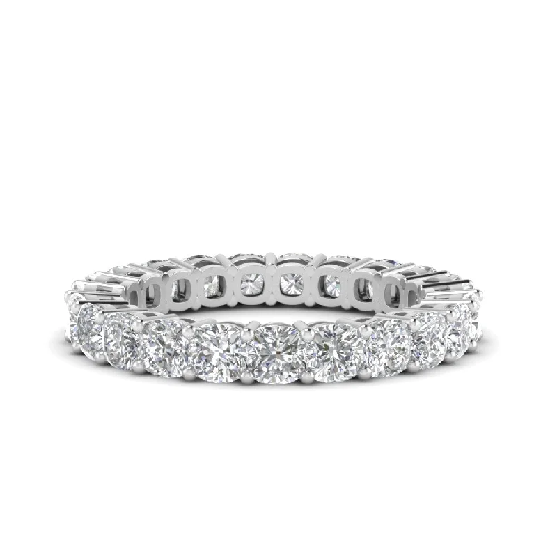 Lab Grown Platinum Cushion Cut Diamond Eternity Band