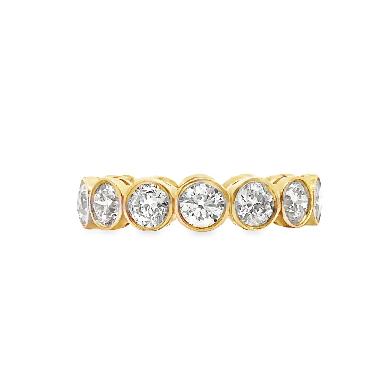 Yellow Gold Bezel Set Diamond Eternity Band