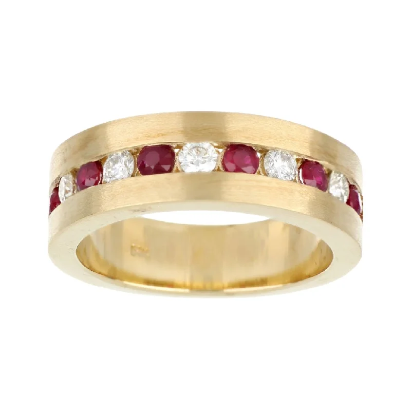 Ruby Men's Ring (Ruby 0.75 cts. White Diamond 0.6 cts.)