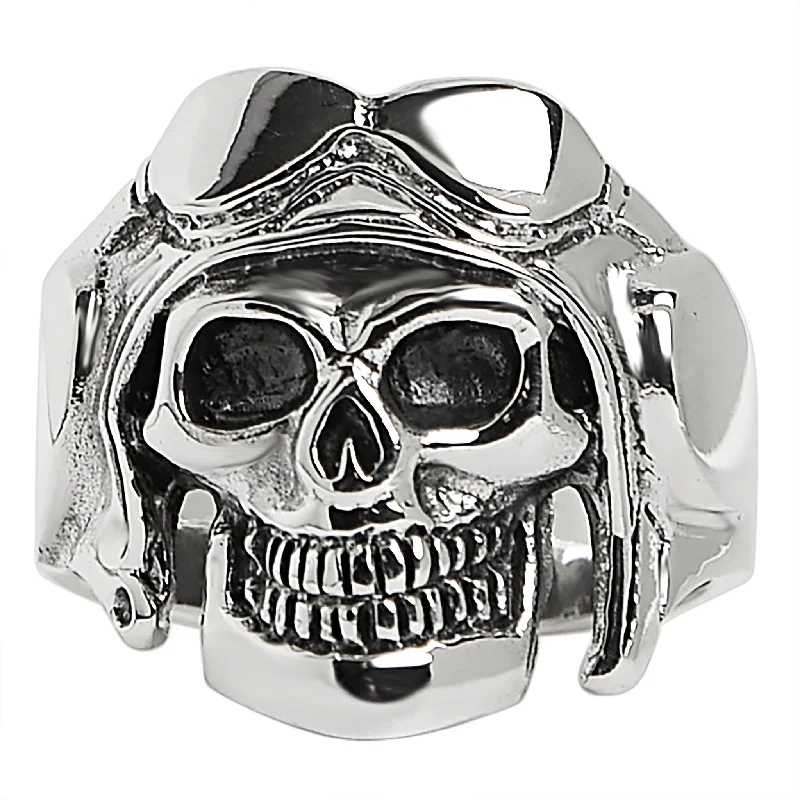 Sterling Silver Pilot Skull Ring / SSR0020