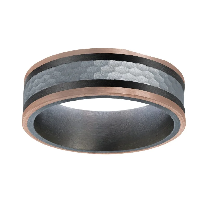 Tantalum, Carbon Fiber & Gold Men's Ring