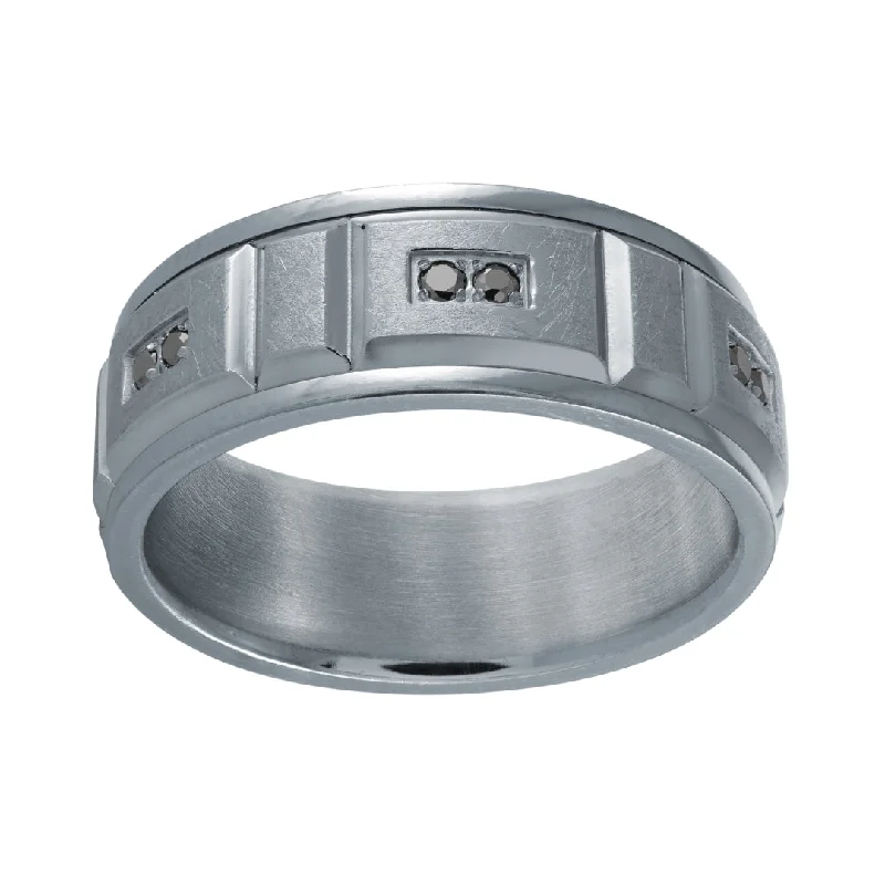 Tantalum Men's Ring (Black Diamond 0.09 cts.)