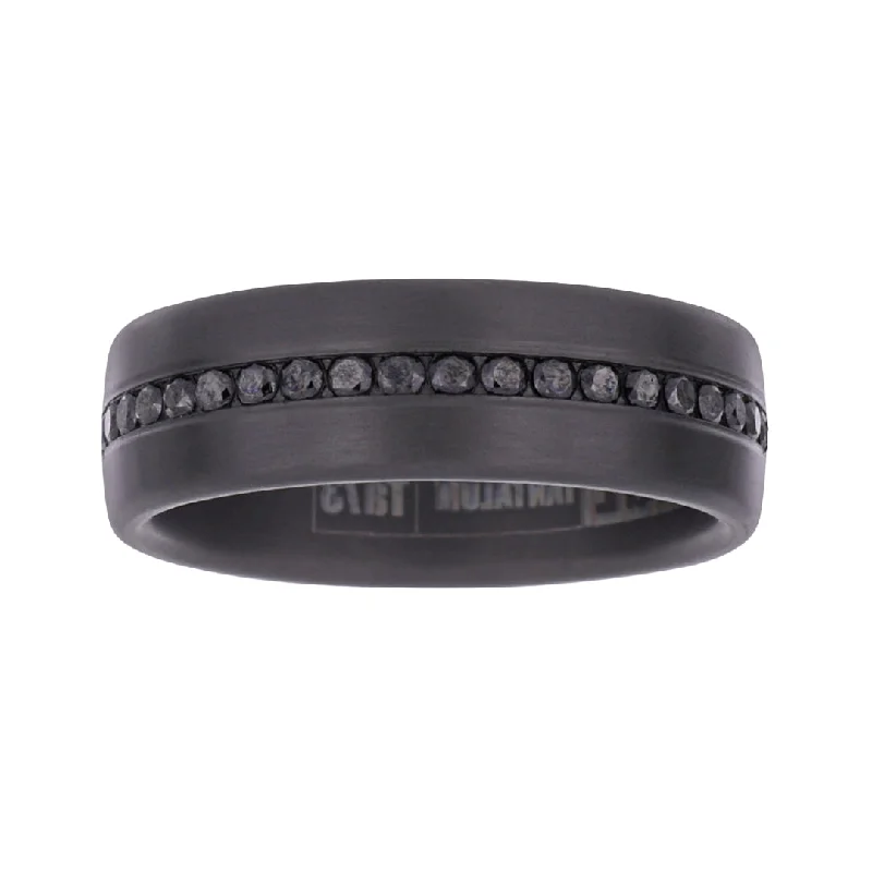 Tantalum Men's Ring (Black Diamond 0.4 cts)