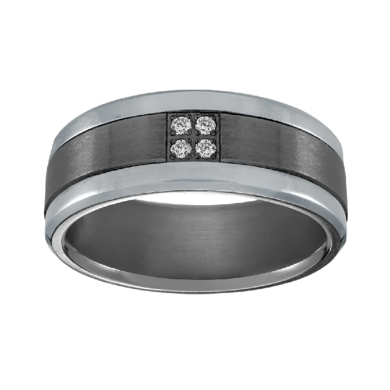 Tantalum & Titanium Men's Ring (White Diamond 0.06 cts.)