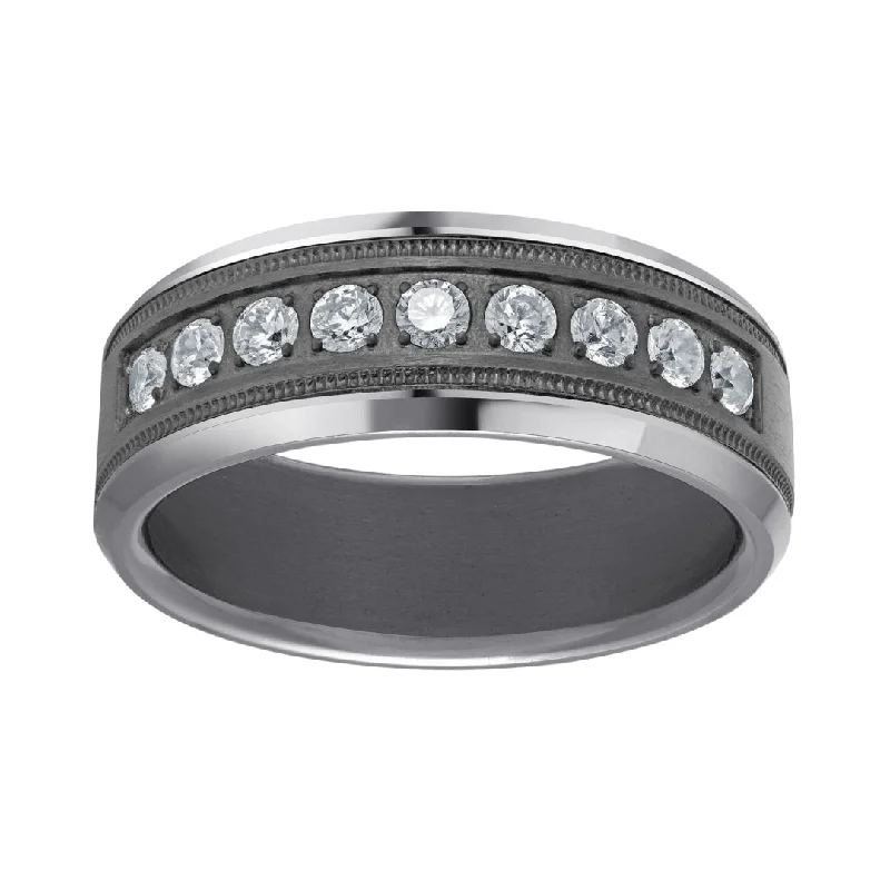 Tantalum & Titanium Men's Ring (White Diamond 0.54 Cts)