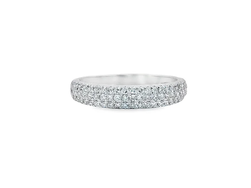 White Gold Pave Diamond Wedding Band