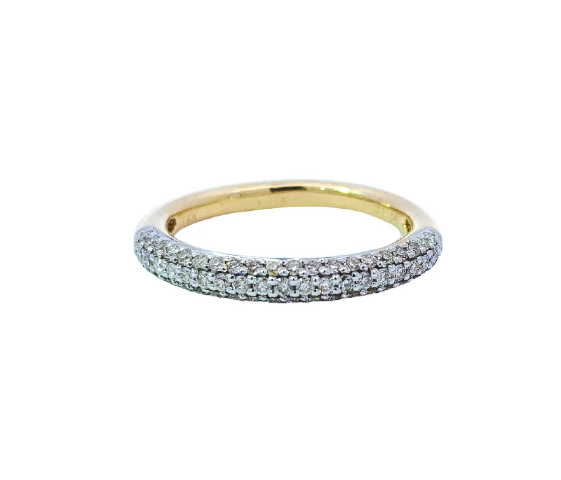 Yellow Gold Pave Diamond Wedding Band