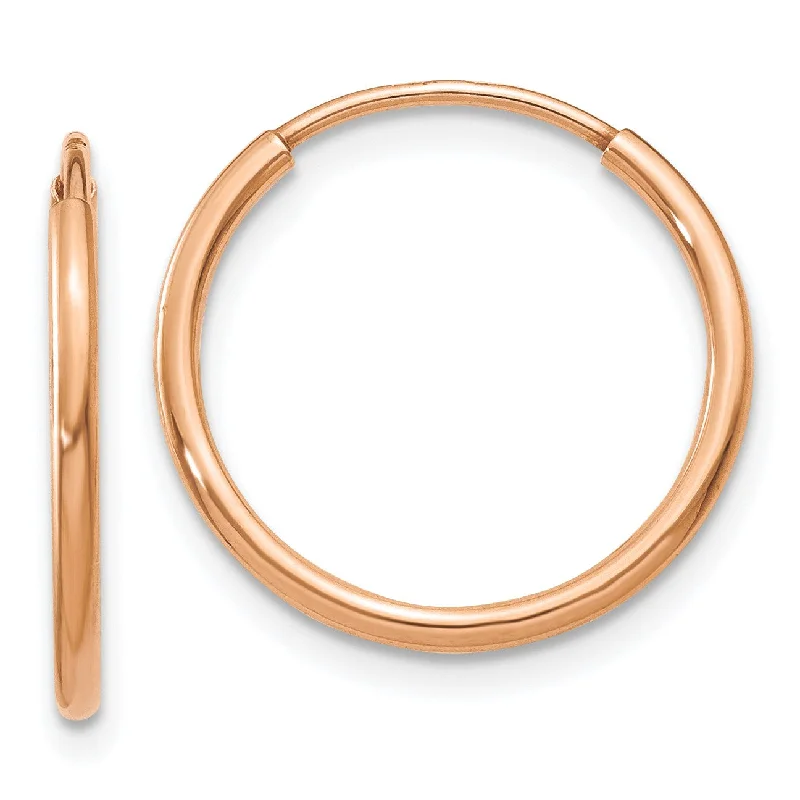 14KT Rose Gold 16X1.2MM Hoop Earrings