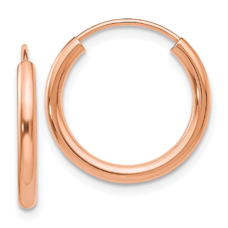 14KT Rose Gold 17X2MM Endless Hoop Earrings