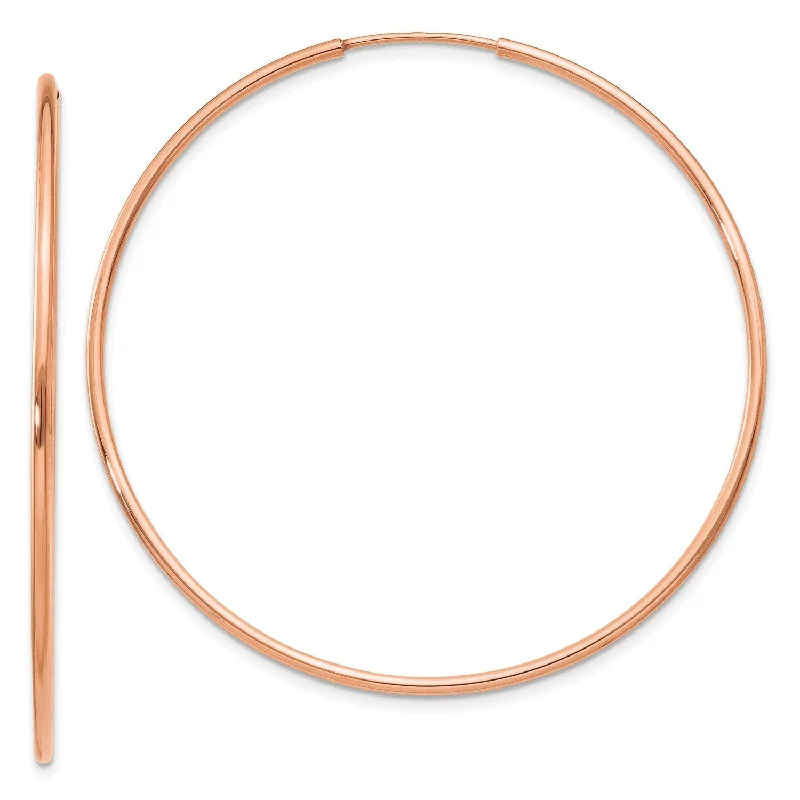 14KT Rose Gold 45X1.2MM Endless Hoop Earrings