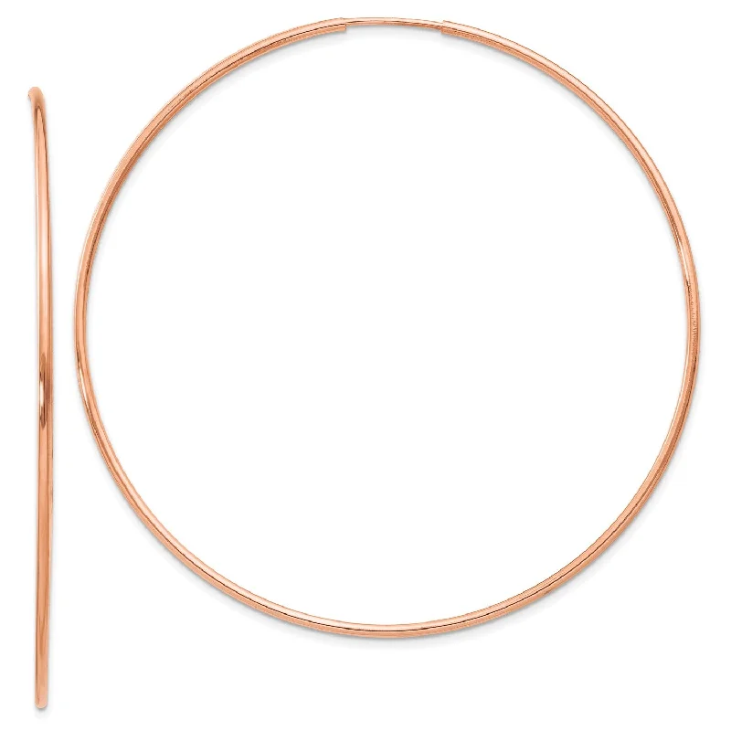 14KT Rose Gold 58X1.2MM Endless Hoop Earrings