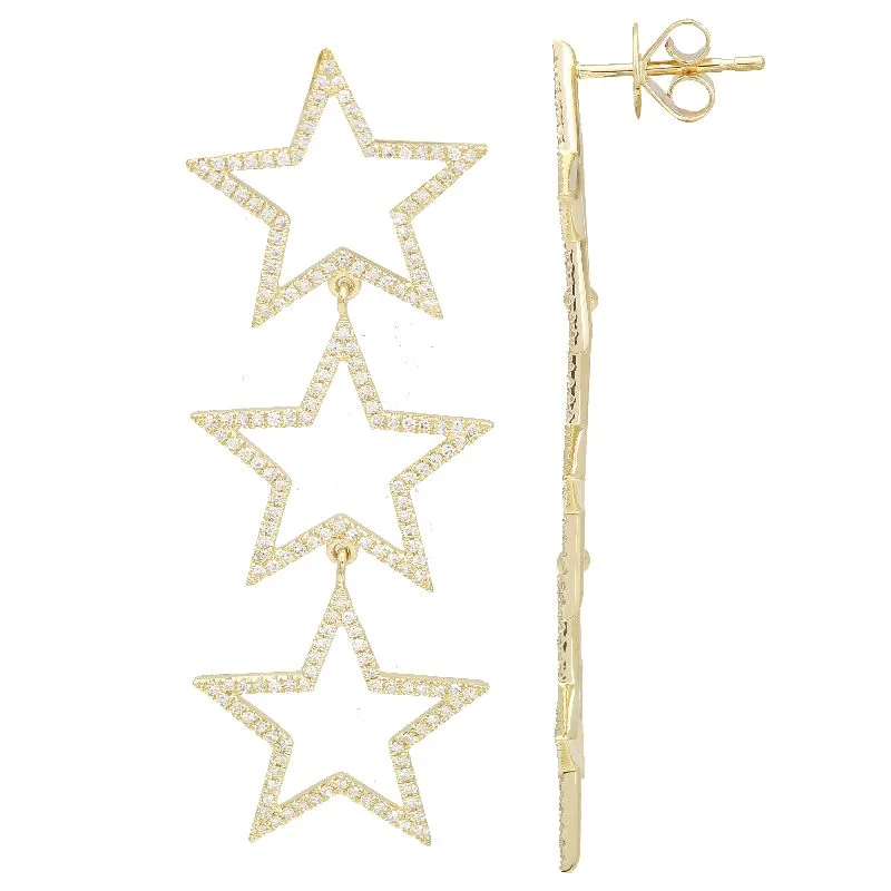 Open Star Lariat Earrings