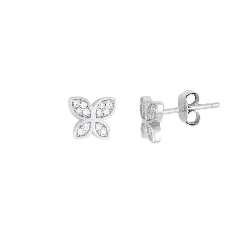 BUTTERFLY STUDS SILVER